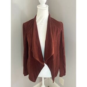 BB DAKOTA‎ Women's Bordeaux Faux Suede Long Sleeve Jacket, Size Medium